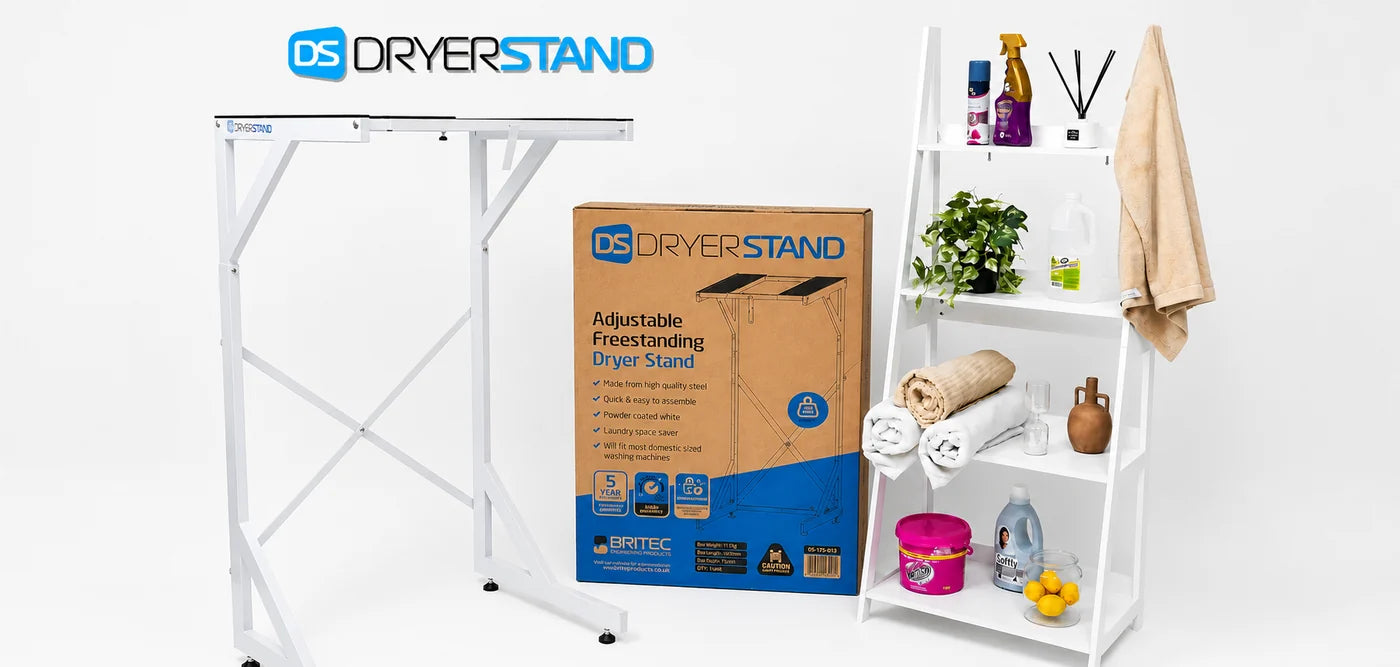 DryerStand Adjustable tumble dryer stand for top loading washing machine setups
